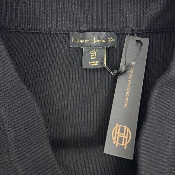 House of Harlow 1960 Black Ribbed Side Slit Pencil Skirt Size Large NEW - Picture 7 of 8